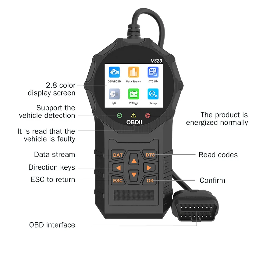 V320 Portable  Car Engine Analyzer Newest Version Auto Scanner with English Language Diagnostic Scanner Code Reader