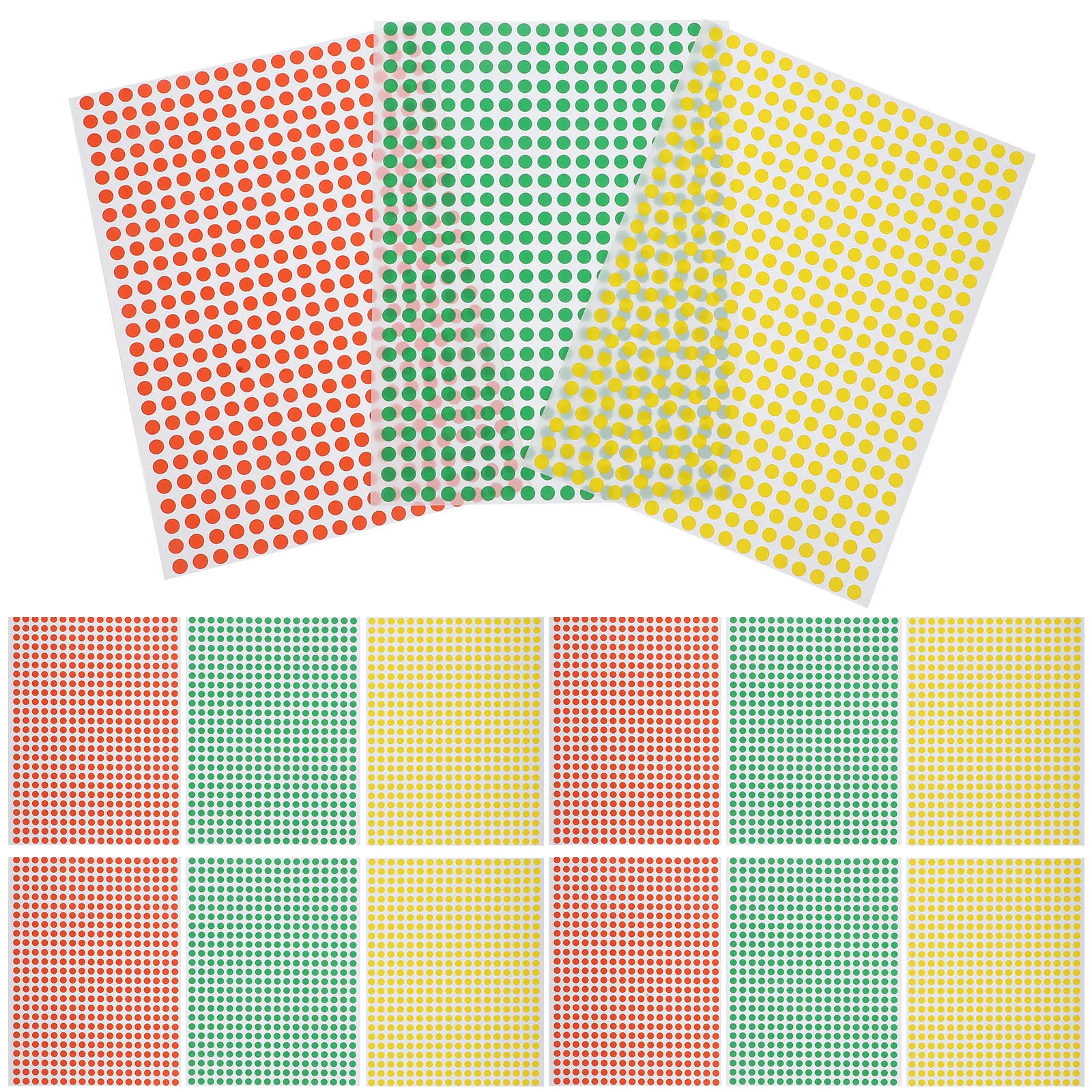 15 fogli adesivi a punti colorati etichette adesive rotonde per codifica smistamento fai da te classificare barattolo di stoccaggio sigillatura bottiglia scrapbooking