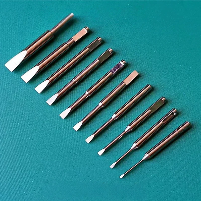 20pcs/lot Screwdriver Bits 0.6mm-3.0mm Watch Maintenance Tools Screwdriver Head Straight Body Flat Blade Screwdriver
