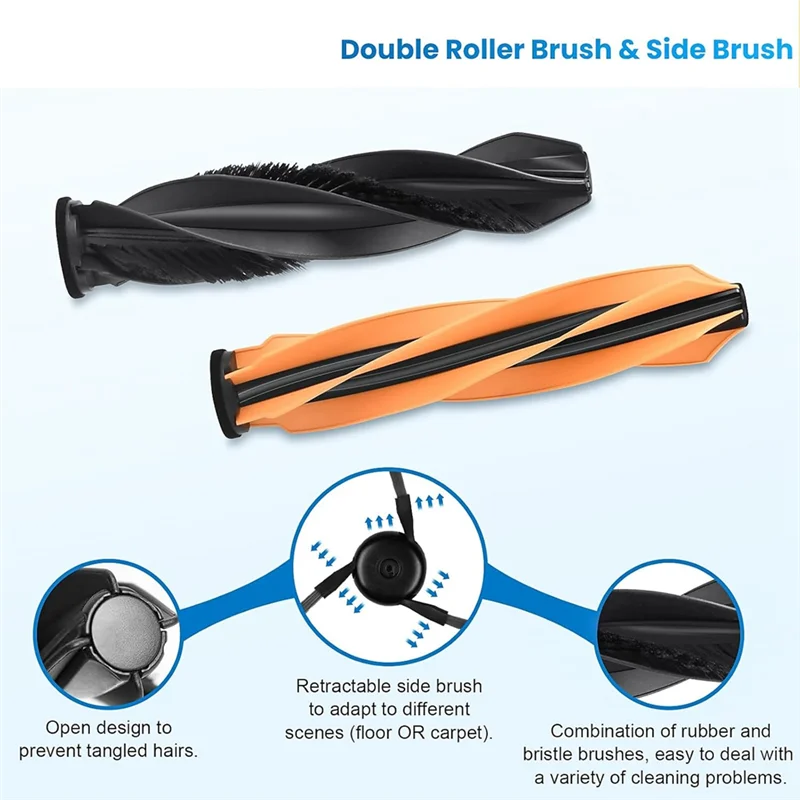 ABVI-piezas de accesorios para Robot aspirador Dreame X50 Ultra, cepillos laterales principales, filtro Hepa, paño de mopa, bolsas de polvo