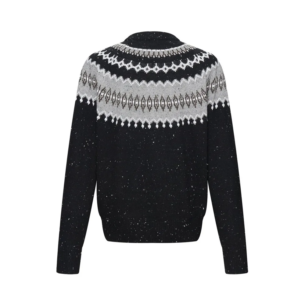 MWJLPWQ Nihced Style Jacquard Knit Sweater Male Round Neckline Trendy Design Starry Pattern Casual Outerwear 2026 Autumn 21374