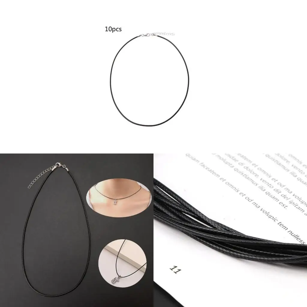 

10 Pieces Silk Leather Necklace Cord with Firmly Attached Silver Clasp Not Stuck