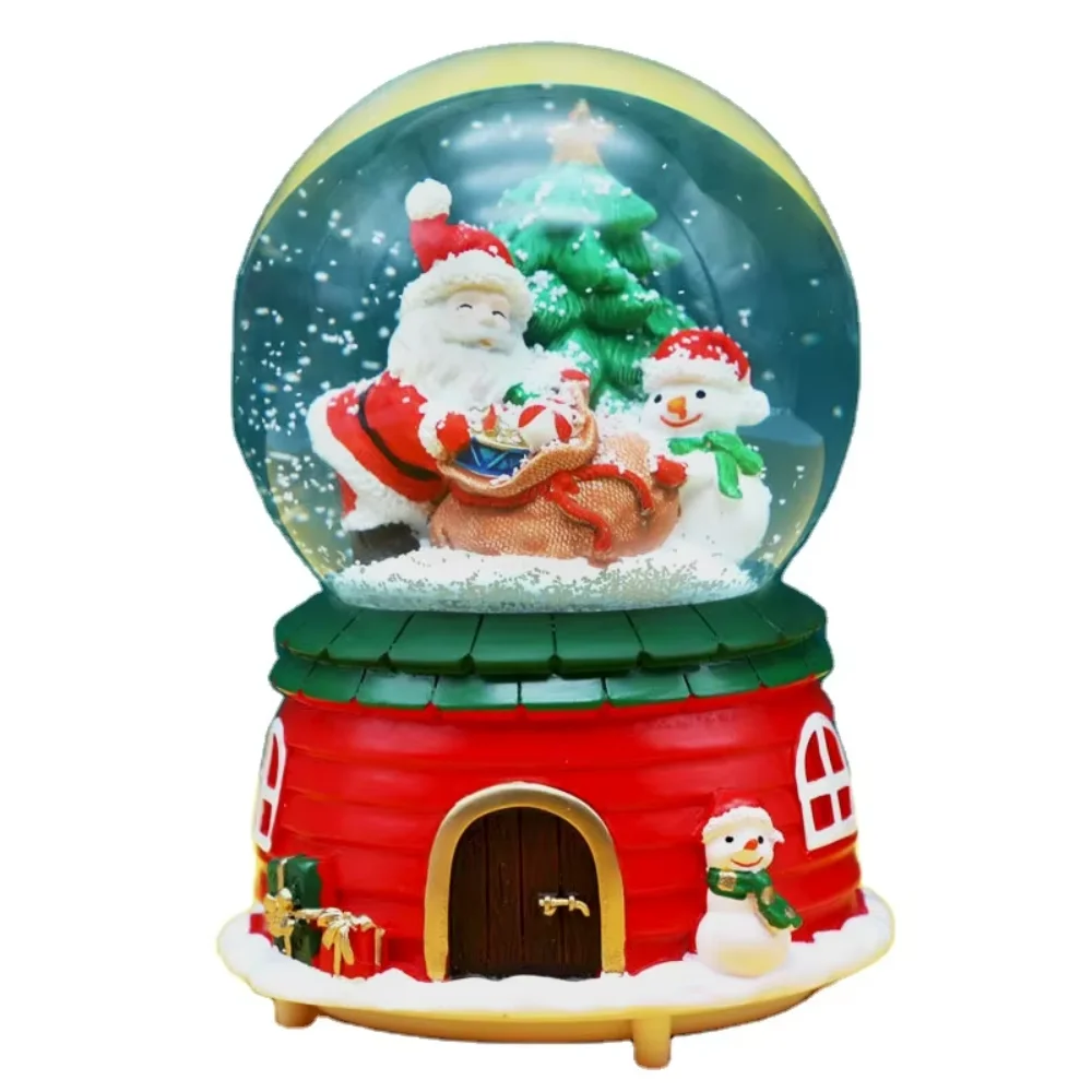 

Christmas crystal ball snowman elk tabletop ornament rotating snowfall Christmas anniversary celebration Halloween