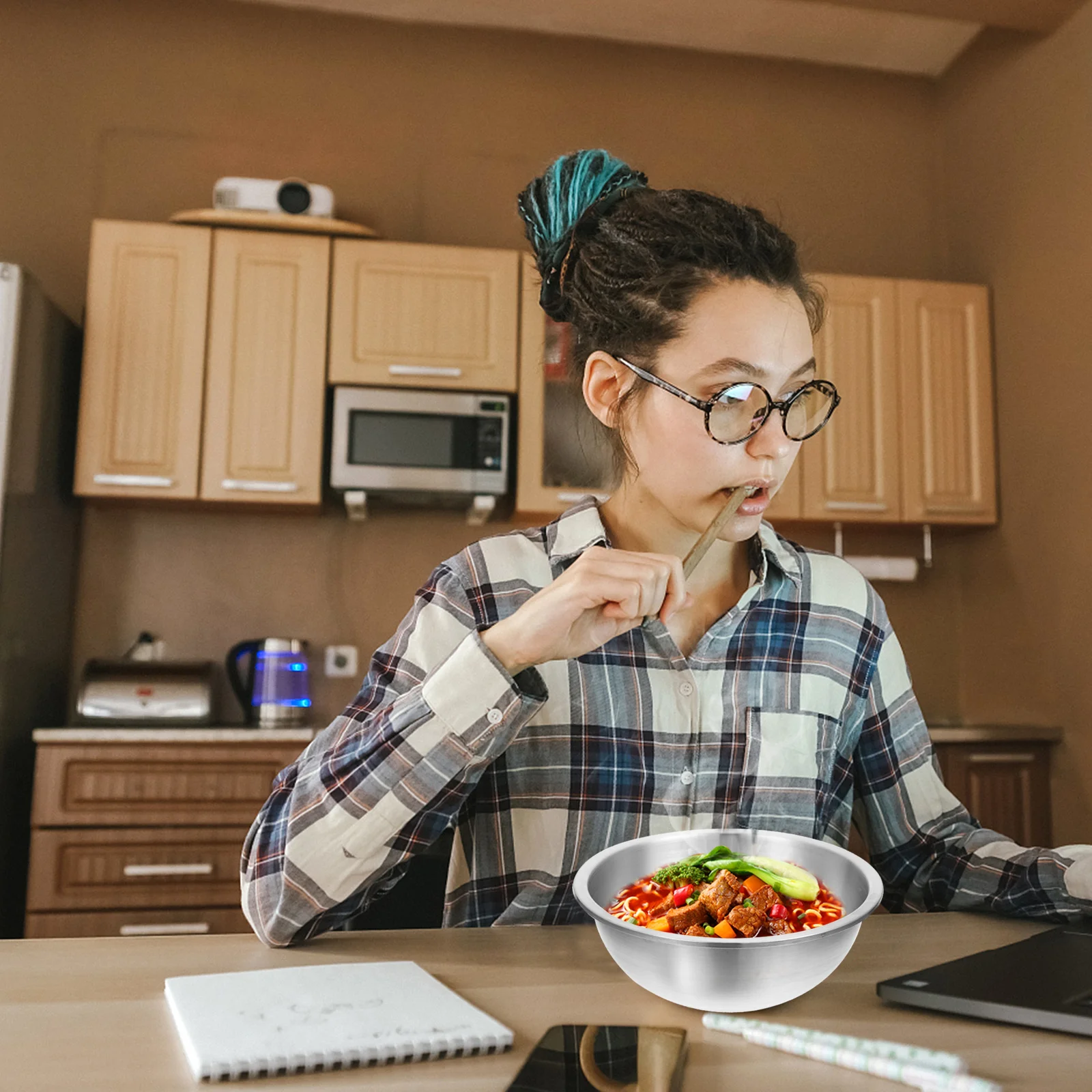 

Круглая кастрюля для супа из нержавеющей стали, безопасная металлическая миска для смешивания, стабильная конструкция, многофункциональная кухонная утварь для смешивания яиц, кастрюля для яиц