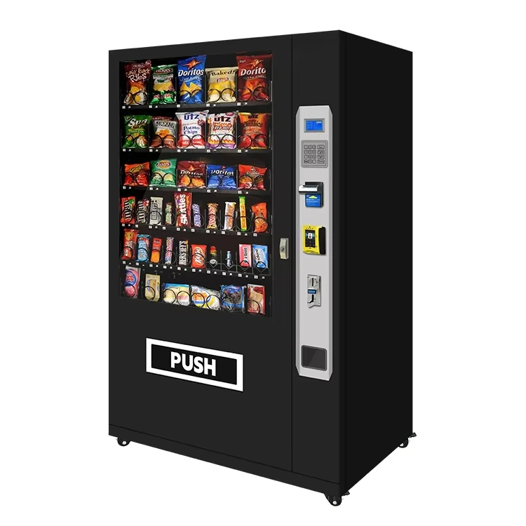 Retail Snack Drink Vending Equipment, Custom Elevator Delivery Design with Complete Banknote, Coin and Card Payment Functions