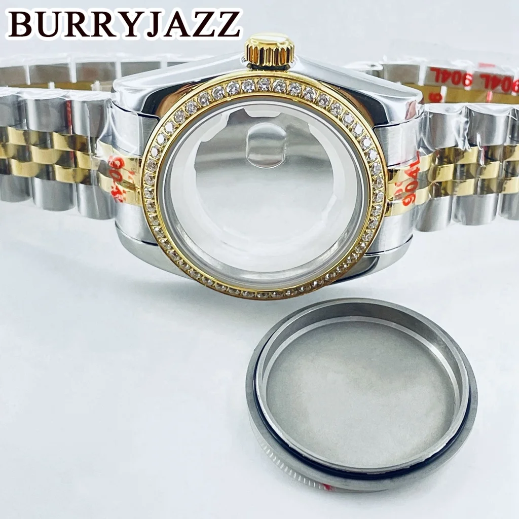 BURRYJAZZ 31 мм NH05 NH06 Серебро Золото Твердый корпус из нержавеющей стали с сапфировым стеклом и бриллиантами