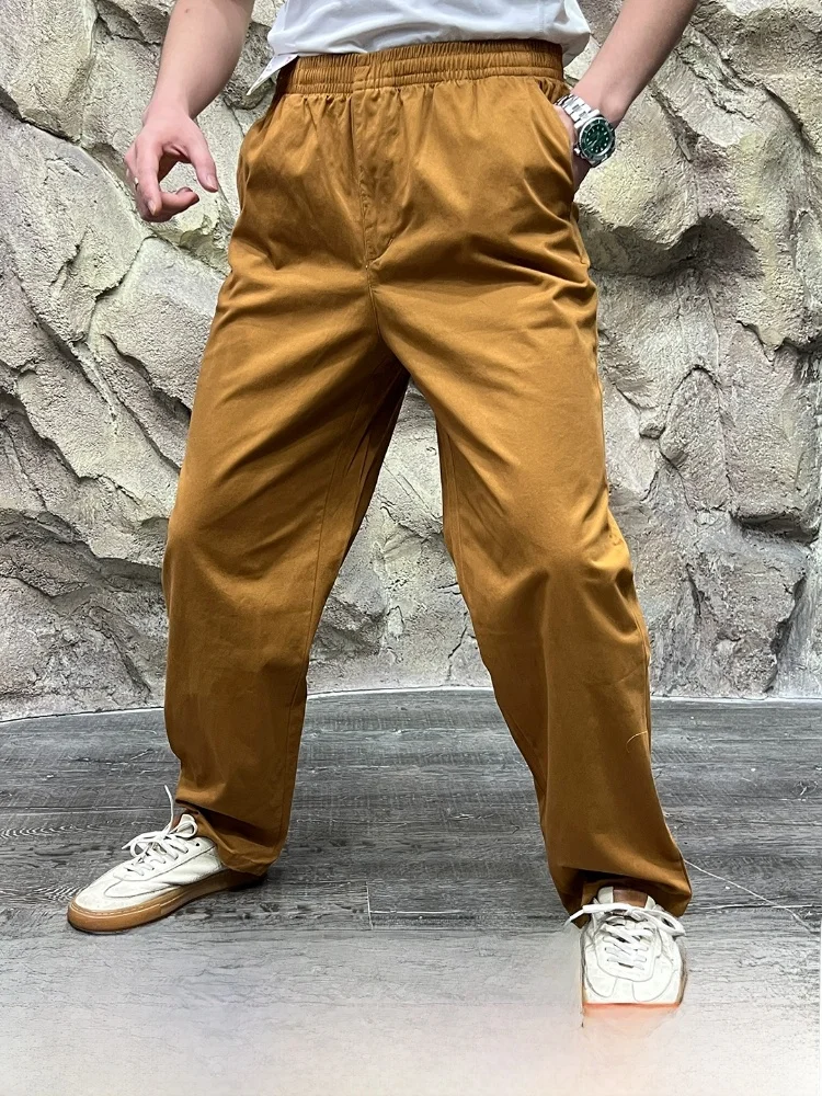 

Comfortable Cotton Elastic Casual Pants Men's Basic Versatile Autumn Season Couple's Sle Breathable Straight Leg Trousers
