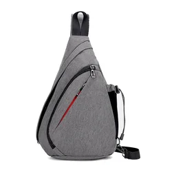 Men's Large-capacity Chest Bag Personal Shoulder Bag Portable Bag Oxford Cloth Messenger Bag with Side Pocket Crossbody Bag