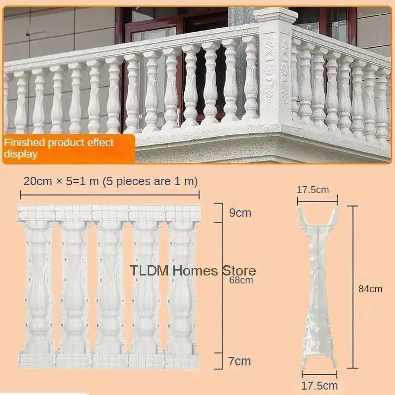 European Roman Column Railing Mold Villa Home Balcony Guardrail Mold Cast-in-place Fence Cement Column Model Garden Buildings