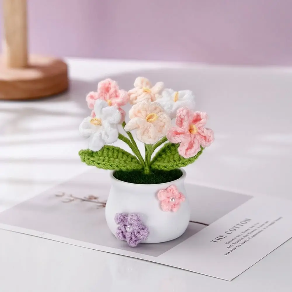 ​ زهور كروشيه صغيرة مصنوعة يدويًا ​   هدية عيد ميلاد زهور التولب عباد الشمس ​ ديكور وعاء الزهور المحبوك ​   زخرفة منسوجة لسطح المكتب ​