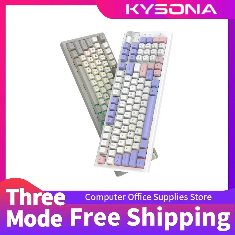 

Kysona Wireless Mechanical Gaming Keyboard Multimedia Knob Hot Swappable Ergonomic Wired Gaming Keyboard Notebook Accessories