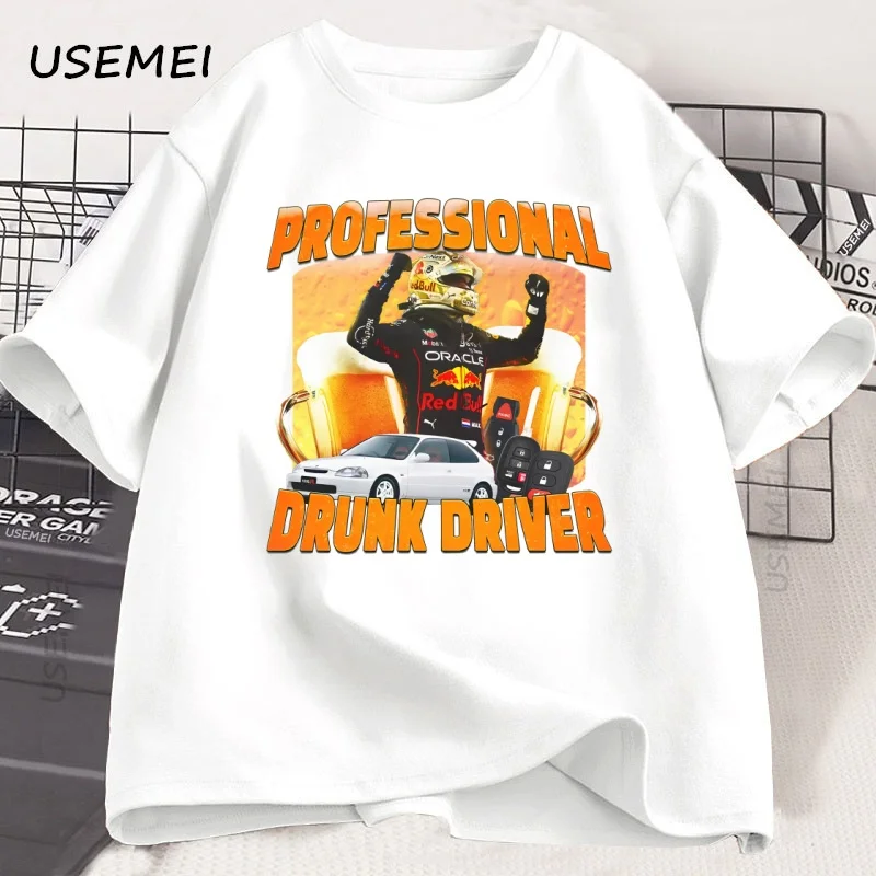 Professional Drunk Driver T-Shirt Men Drinking and Driving Tee Funny Beer Graphic Tees Party Clothes High Quality T Shirt