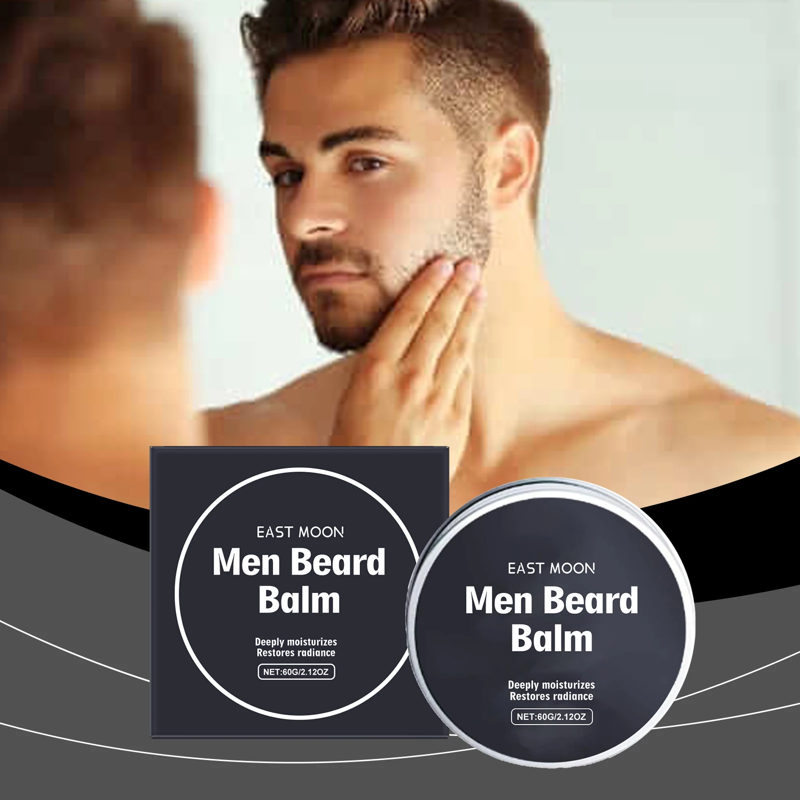 Beeswax Men's Beard Care Cream Non Irritating Softening Roots Moisturize Oil Control Reduce Friction Beard Growth Balm