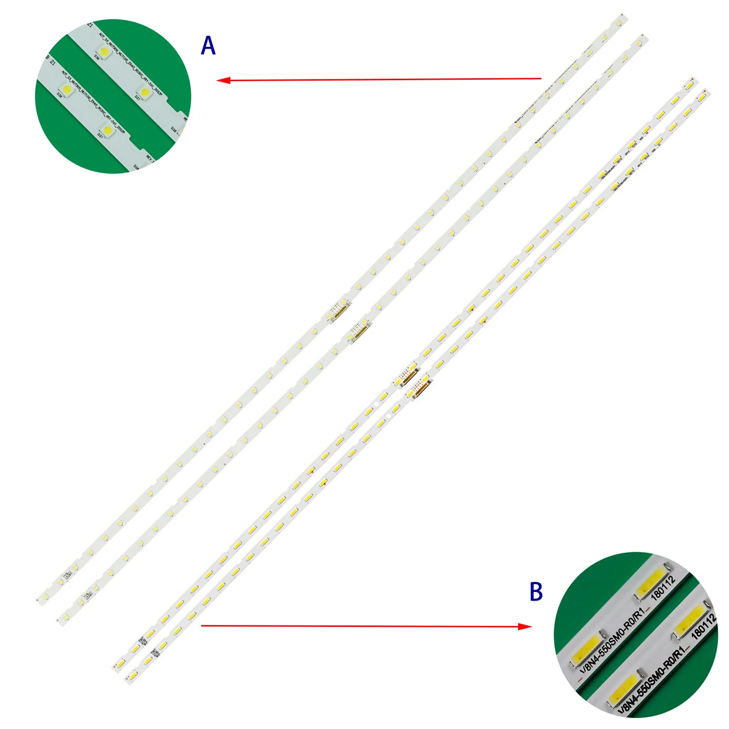 

10pcs/5se LED Backlight strip for samsungUE55NU7405 UE55NU7372 UE55NU7409 UE55NU7672 UN55NU710D HG55NJ690U UE55NU7640 UE55NU7302