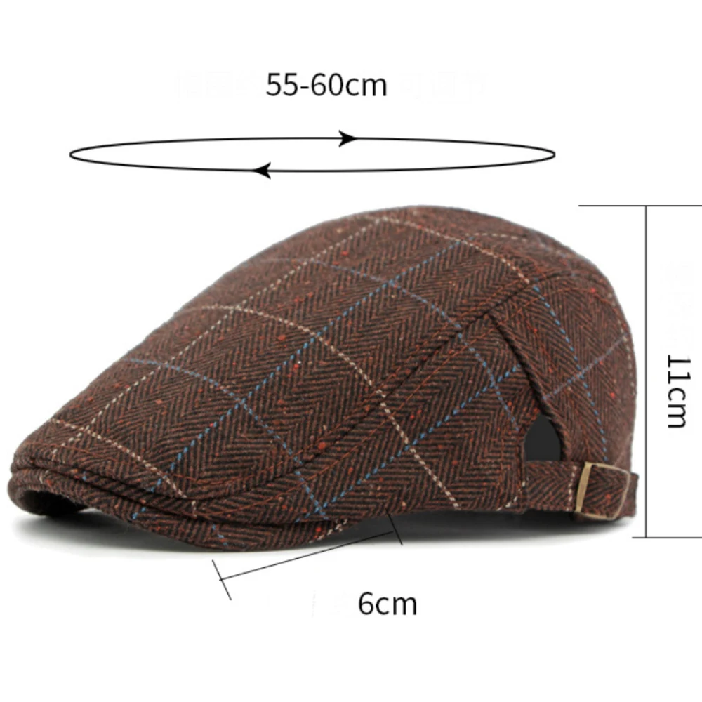 

MZ4289 Berets for Men Women Vintage Plaid Artist Painter Beret Hat Spring Autumn Ivy Flat Cap Male Female Adjustable Beret Caps