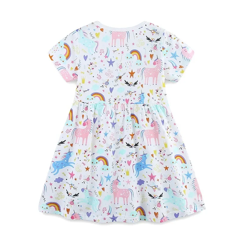 New Product Children's Dress Girl's Dress European and American Style Cartoon Printed Princess Dress 24 Summer