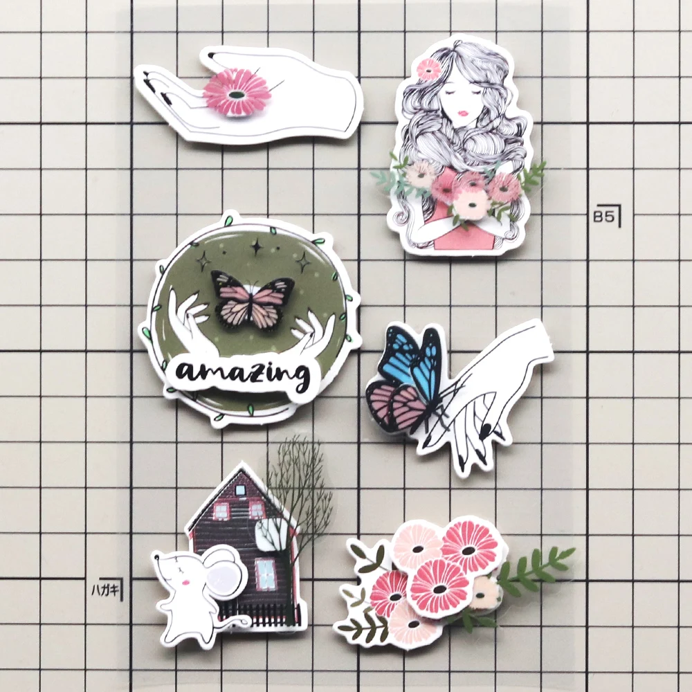 Creative Path Tranquil Place Scrapbooking Journaling Komplettsets 15 Stück Dekorative Papier-Ausschnitte Rahmen Aufkleber DIY Bastelsets – Detail 38
