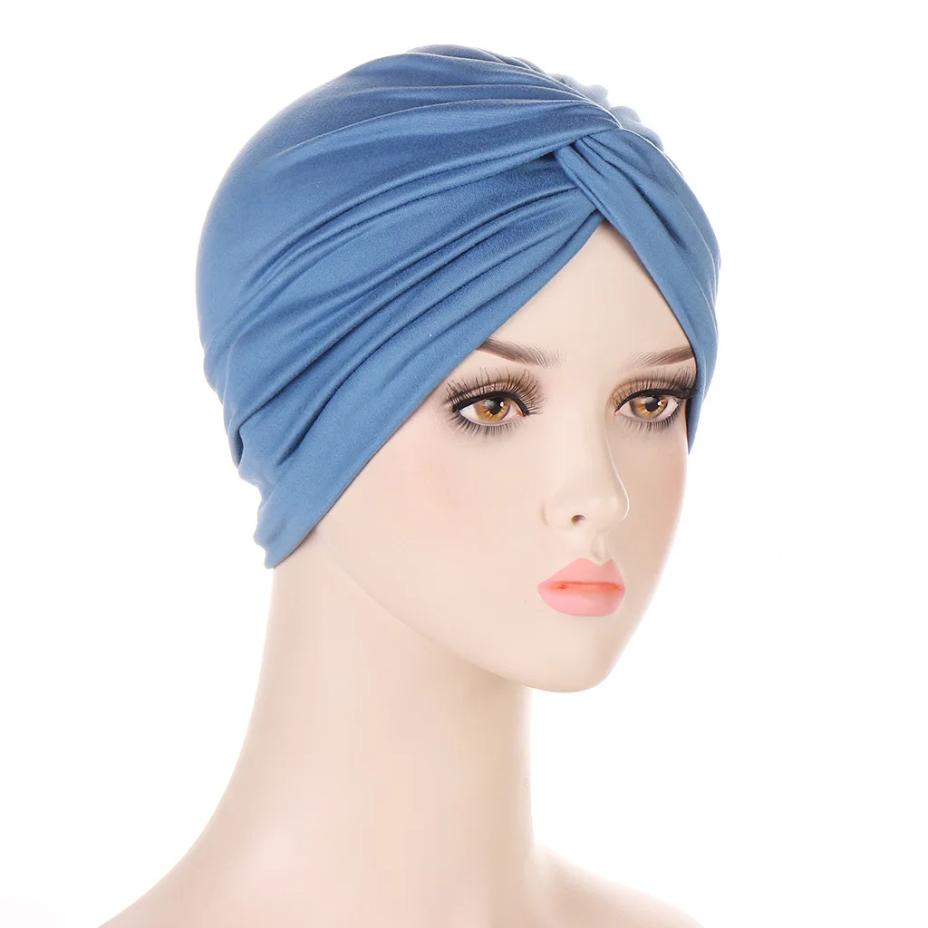 Women Turbans with Braid Decor Sequin Elastic Musilim Hijabs for  Forehead Cross Islamic Women Ramadan Clothing Headwra