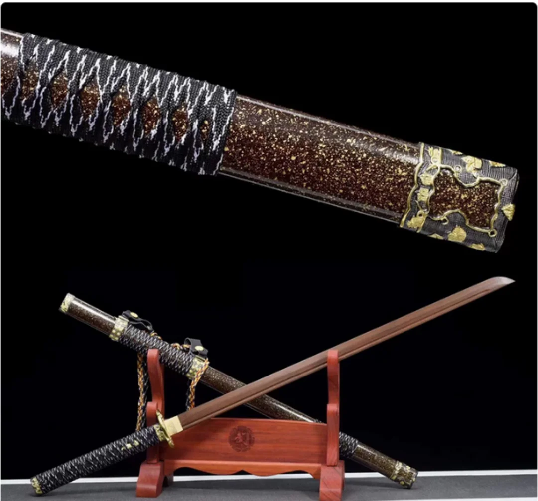 

High Quality Japanese Samurai Katana Tachi Sword Log Rosewood Blade Fit Exercise Training Cosplay Weapon Props Unsharp