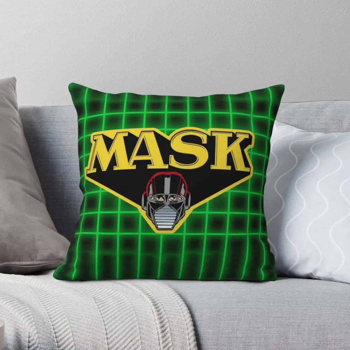 

Квадратная подушка M.A.S.K, искусственная Полиэстеровая льняная Бархатная подушка с узором на молнии, декоративная детская подушка