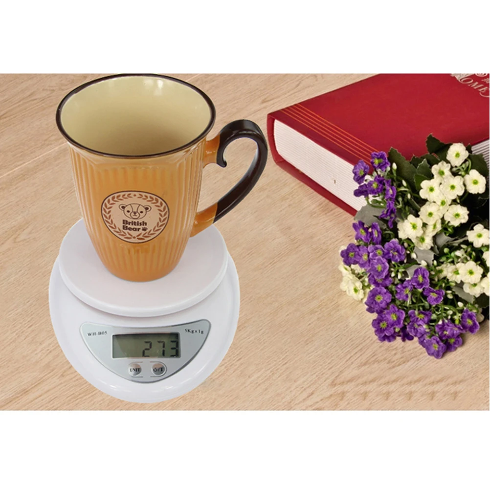 

White Electronic Kitchen Food Baking Scale High Precision LCD Display Tare Function Accurate Weighing For Food