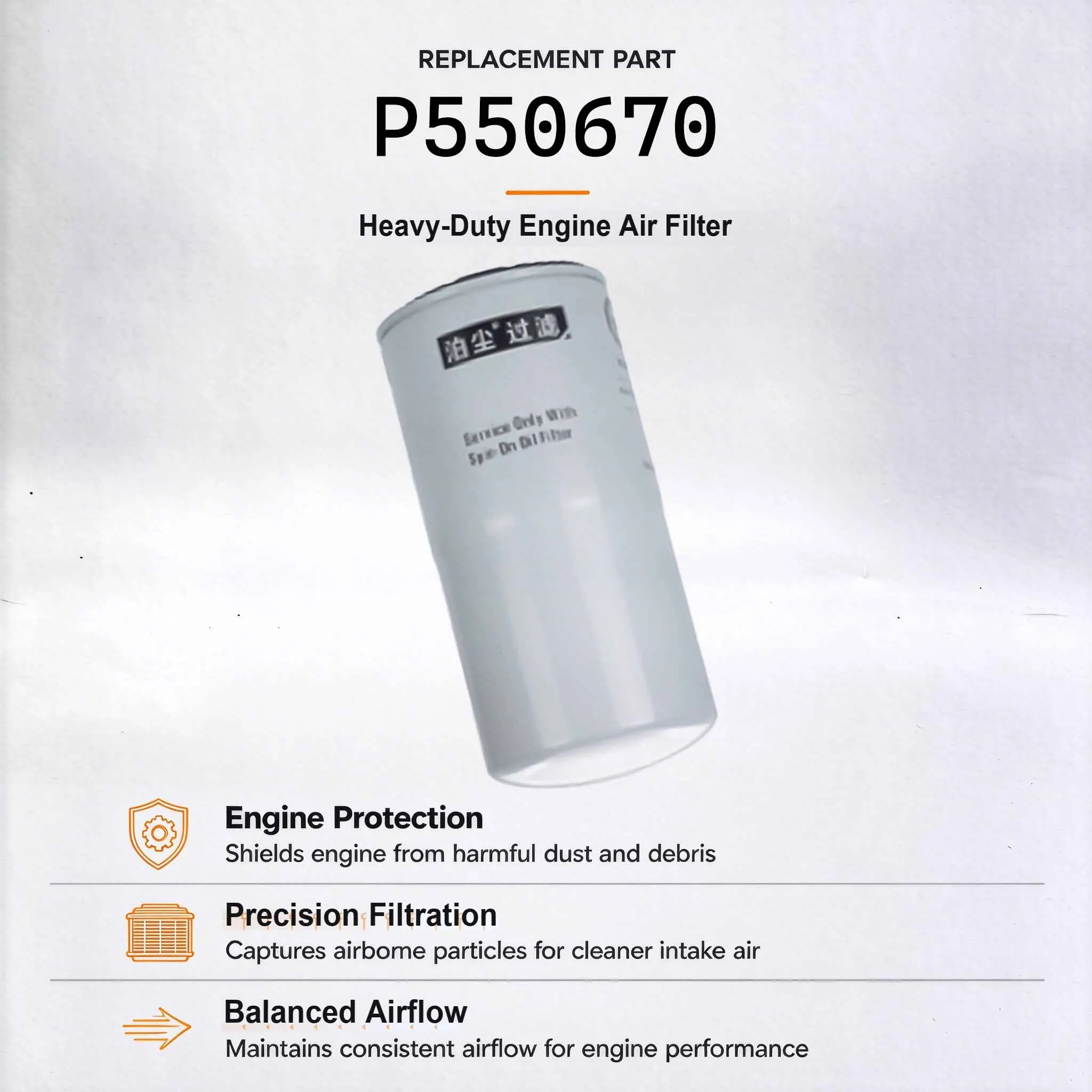Oil Filter LF3363 Fits for Doosan DH360LC-V DH300-7 DH370-7 DX300LC-9C DX340LC-9V DX345-LC DX350LC DH370LC-9 DX350-9 Crawler