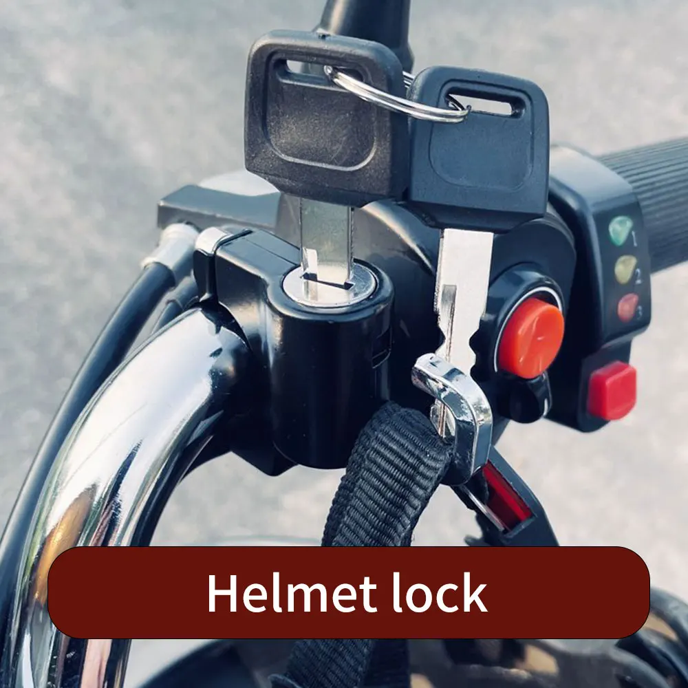 Anti-theft Bike Helmet Lock Handlebar Mount Motorcycle Electric Motorbike Bicycle Security Metal Lock 22mm-28mm with Keys Set