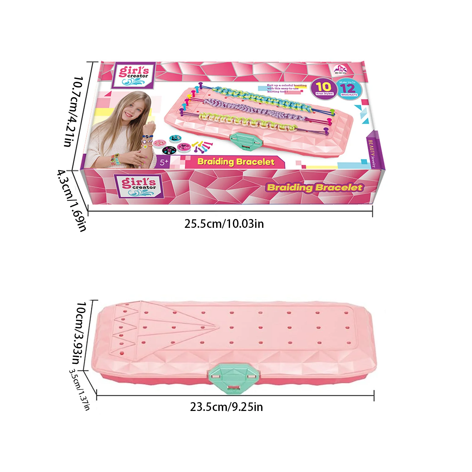 Lina ręczna tkacz zabawka DIY koralik lina ręczna puzzle dla dzieci tkactwo bransoletka zestaw zabawek ręcznie robiona elastyczna lina