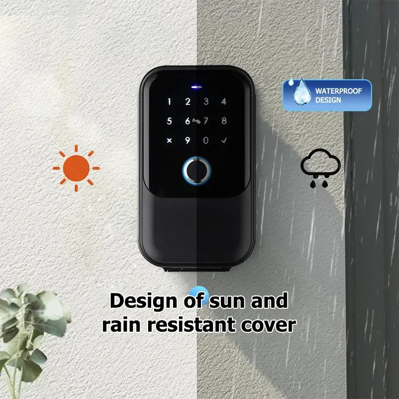 Smart Key Box Waterproof Tuya Ttlock Fingerprint Bluetooth Wifi Digital Security Lockbox APP Remote Access Airbnb Door Lock Box