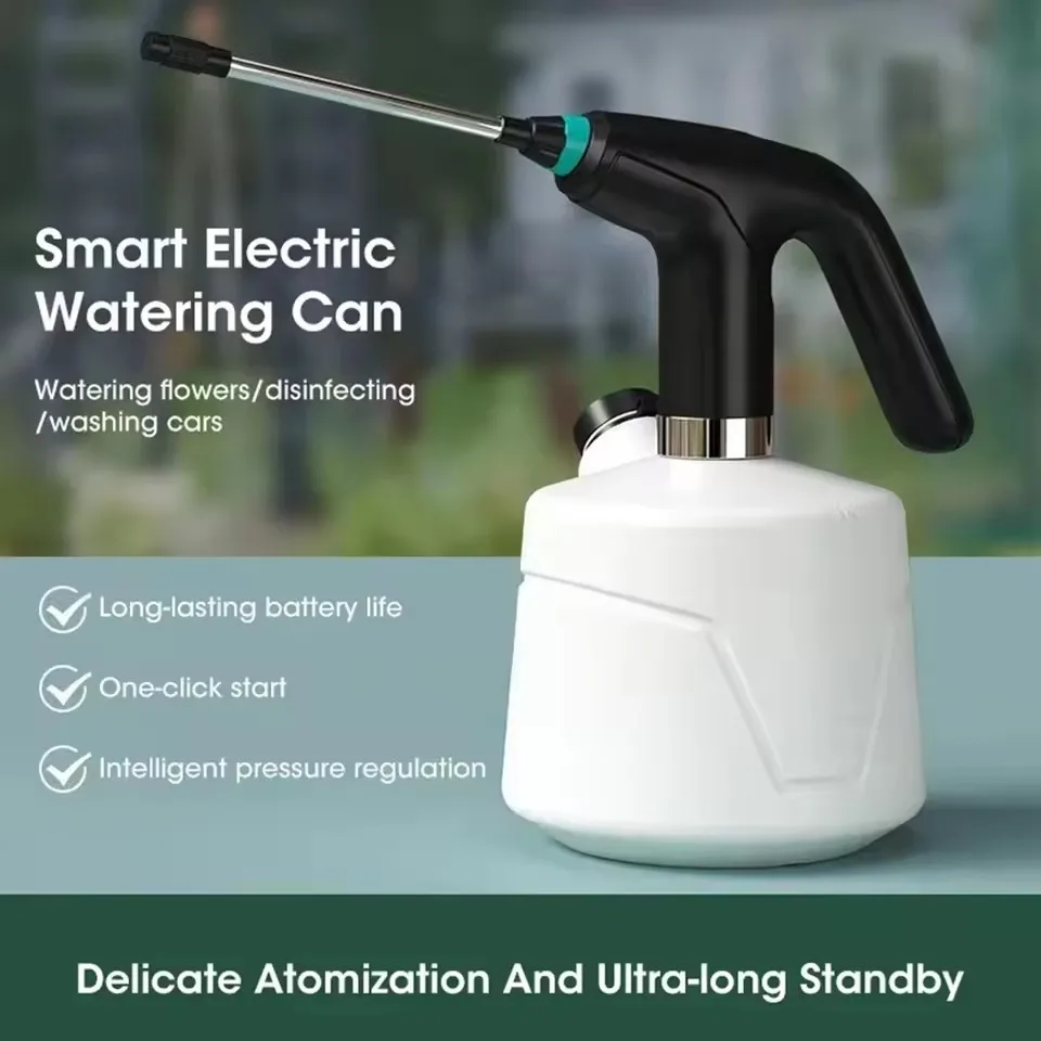Botella pulverizadora eléctrica 1L 2L - 1200mAh Mister de plantas recargable por USB con boquilla ajustable, pulverización automática para jardín y hogar