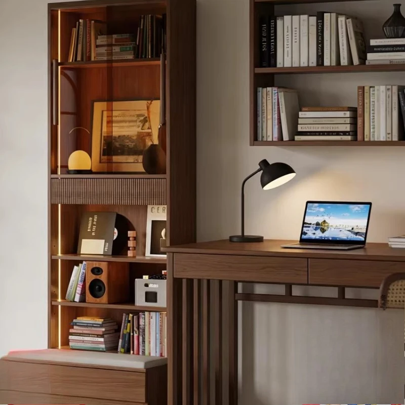 

Solid wood bookcase, household storage storage display cabinet, floor-to-ceiling student bookcase