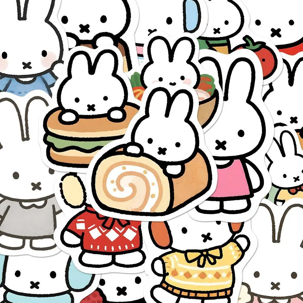 80PCS Kawaii Miffy Cute Sticker Decoration Card DIY Water Cup Phone Refrigerator Luggage Waterproof Stickers Gift Toy for Girl - view 2