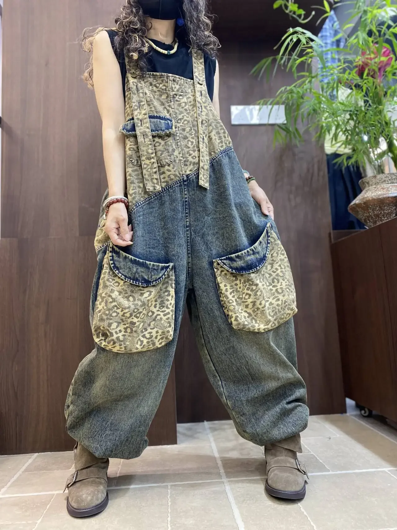 Autumn New Women's Jumpsuit Loose Commuting Patchwork Denim Overalls