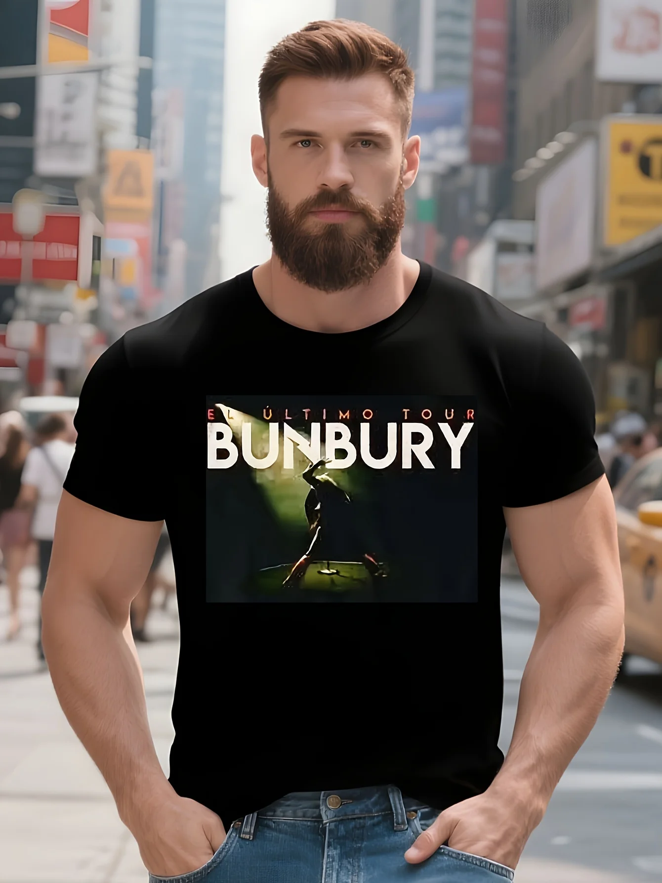 Новая футболка Bunbury el ultimo Tour 2022, #   цвет: Черный, размер: XXL