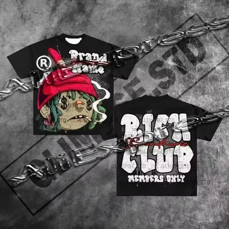 

Y2k MF Doom Illest Villains Негабаритная футболка с рисунком Harajuku Goth Streetwear Винтажные рубашки на выбор Верхняя готическая мужская одежда