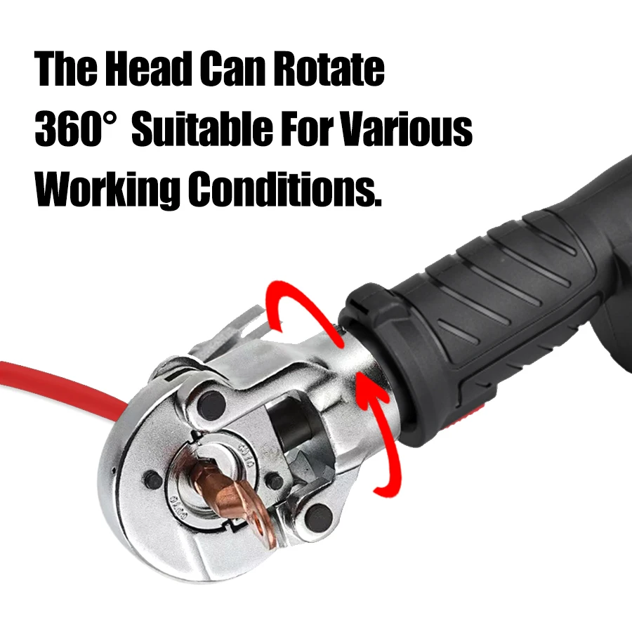 

MGXEK Straight Handle Electric Hydraulic Crimper for 10-300mm² Copper Aluminum Terminals with Fast Crimping & 360° Rotation