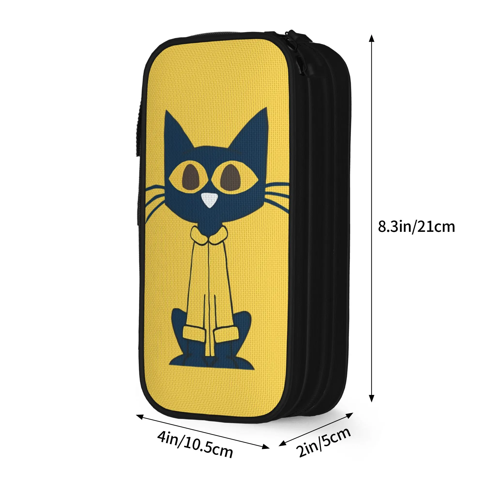 Fashion Blue and yellow petes the cat  Pencil Cases  Pencilcases Pen for Girl Boy Large Storage Bag Supplies Stationery