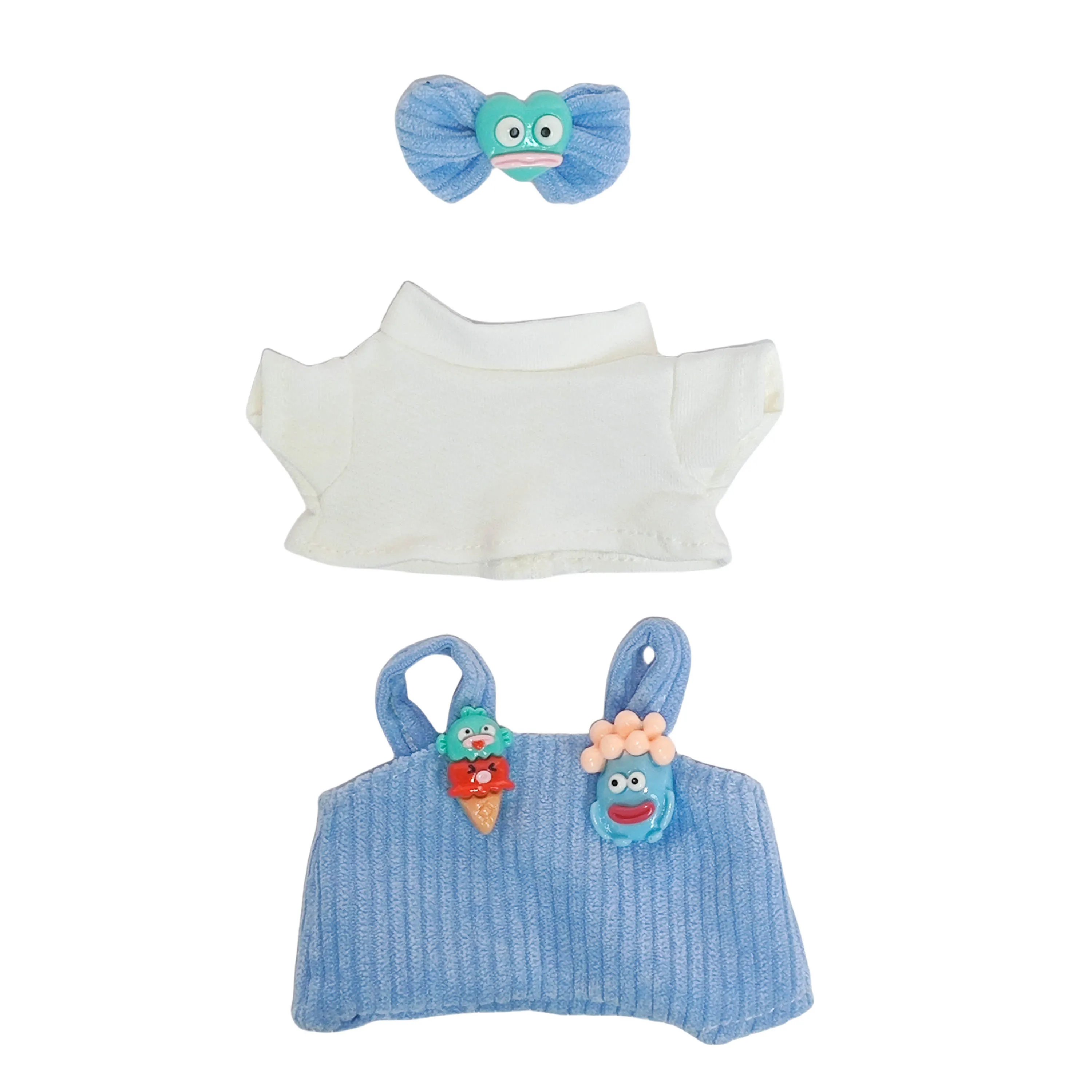 17cm Blind Box Keychain Labubu Outfit - Cute Ice Cream Overalls for Labubu Doll