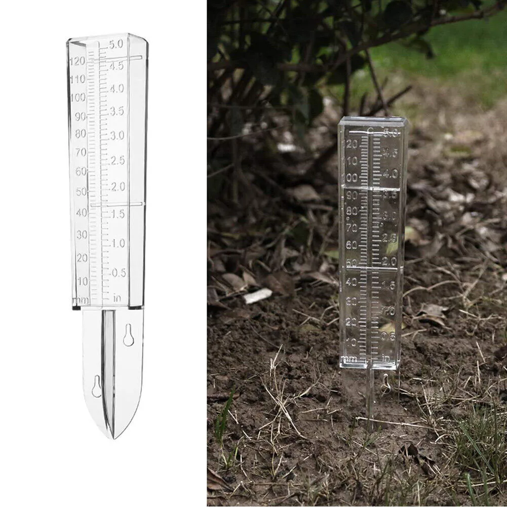 1/2pcs Rain Gauge Plastic Clear Rain Water Meter Measuring Device For Lawn Yard Garden Rainwater Precipitation Measuring Tools