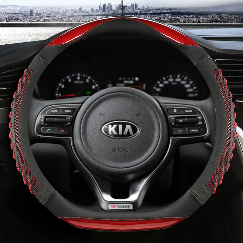 D Type Stering Wheel Cover Wrap For Kia Stinger Soul 2018-2021 Picanto X-line Morning Ceed GT Stonic Sportage Proceed K5 Optima
