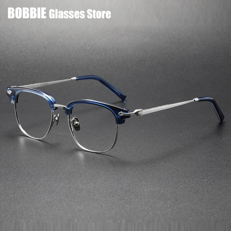 Square Blue Color Glasses Frame Elite Men Ultralight Prescription Eyeglasses Women Spectacles Oculos 2024 Japanese Brand M2036