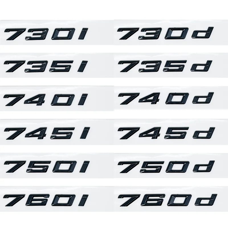 

Coche 3D ABS letras de maletero Logo insignia emblema pegatina de estilo para la serie 7 730li 740li 750Ld 760le E38 E65 E66 F01