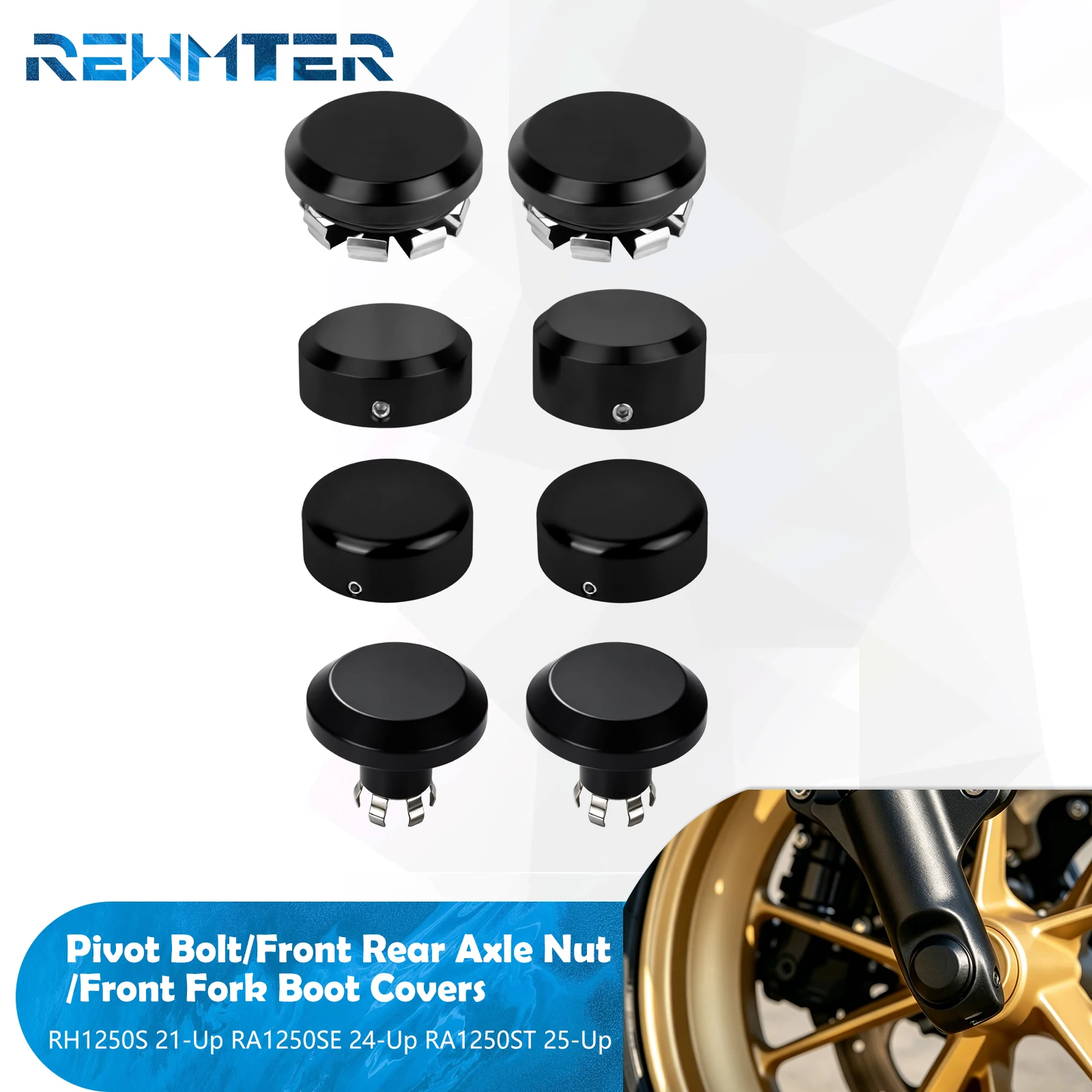 Motorcycle Front Rear Axle Nut Covers Pivot Bolt Cap Front Fork Boot Slider Shock Cover For Sportster S RH1250S 21-25 Accessorie