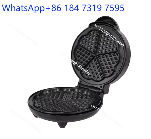 Heart Waffle Maker- Make 5 Heart Shaped Waffles for Special Loved Ones Breakfast- Nonstick Easy Cleanup, Electric Waffler