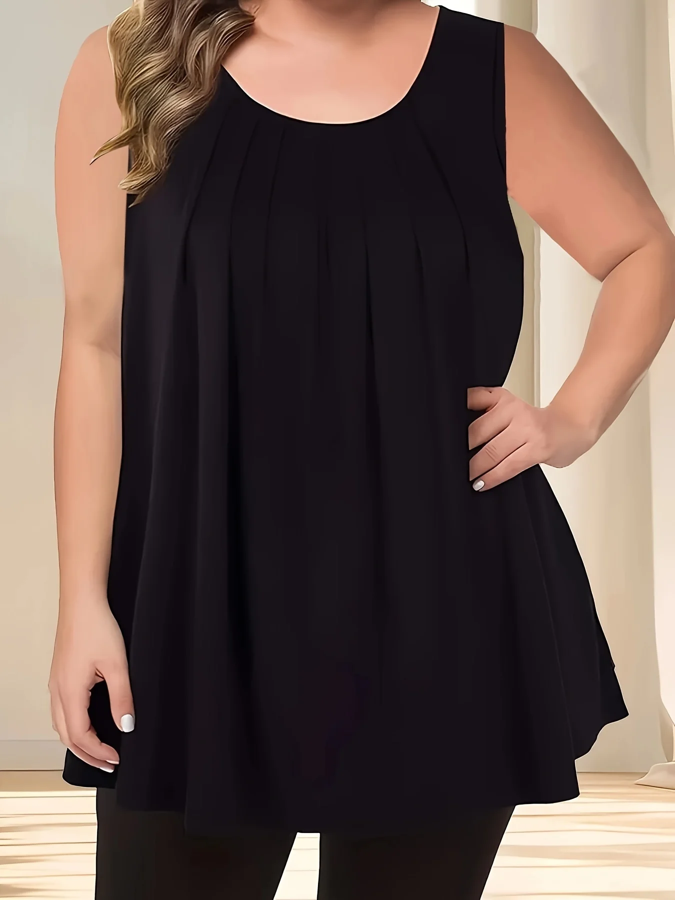 Plus Size Women's Solid Color Tops 1XL-5XL Casual Loose Basic Tee Versatile for Daily Commute & Layering