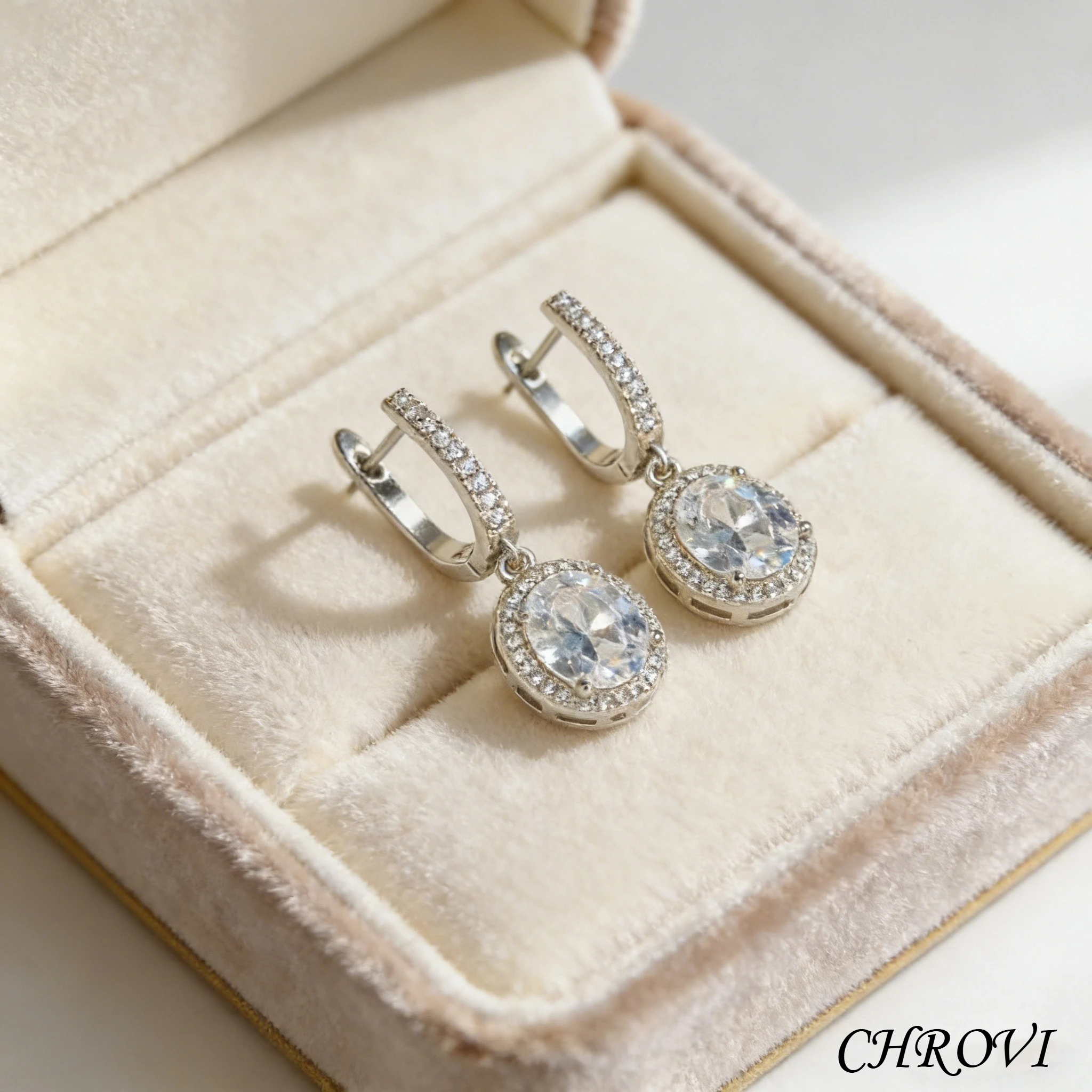 

CHROVI Роскошные модные серьги из стерлингового серебра 925 пробы с цирконием в форме яйца — подарок на день рождения, годовщину, вечеринку