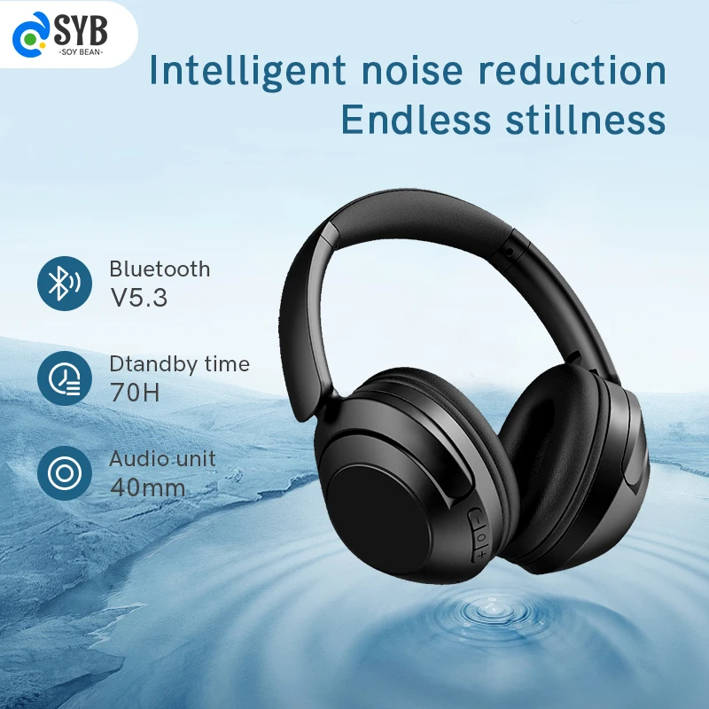 

D-910 Wireless Noise Reduction Earphones Bluetooth 5.3 Earphones 40mm Driver Foldable Headphones Suitable for iPhone, Xiaomi, Hu