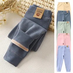 Big Size Children's Fleece Warm Render Pants For Boys Girls Winter Velvet Leggings Kids Baby Base Pants Thickened Long Johns