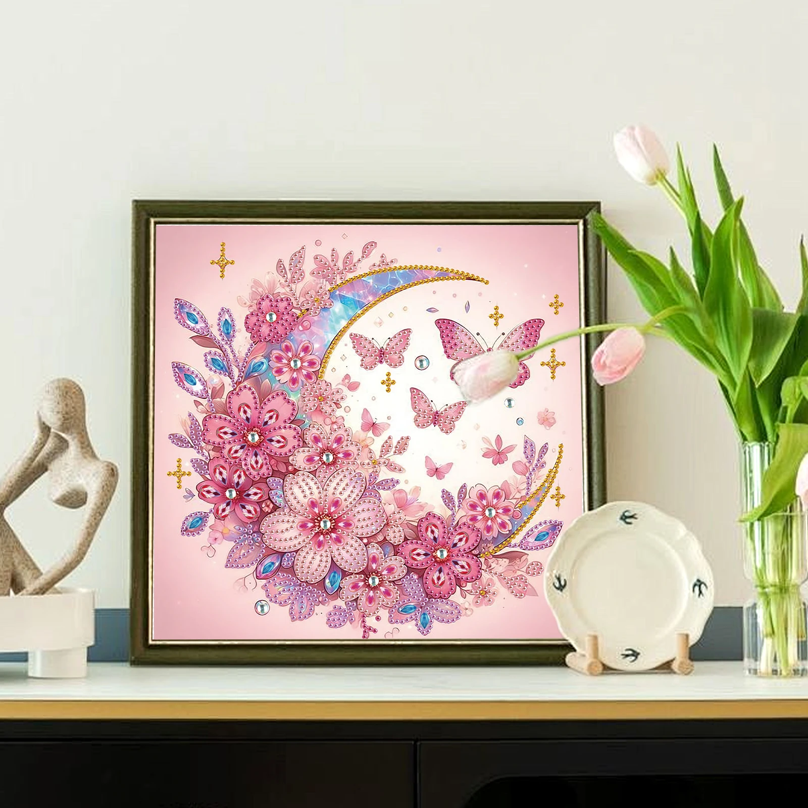 Diamond Art Painting Kit for Adult,moonDIY Special Shape Crystal Diamond Partial Diamond Art Painting for Home wall Decor Gift view 5