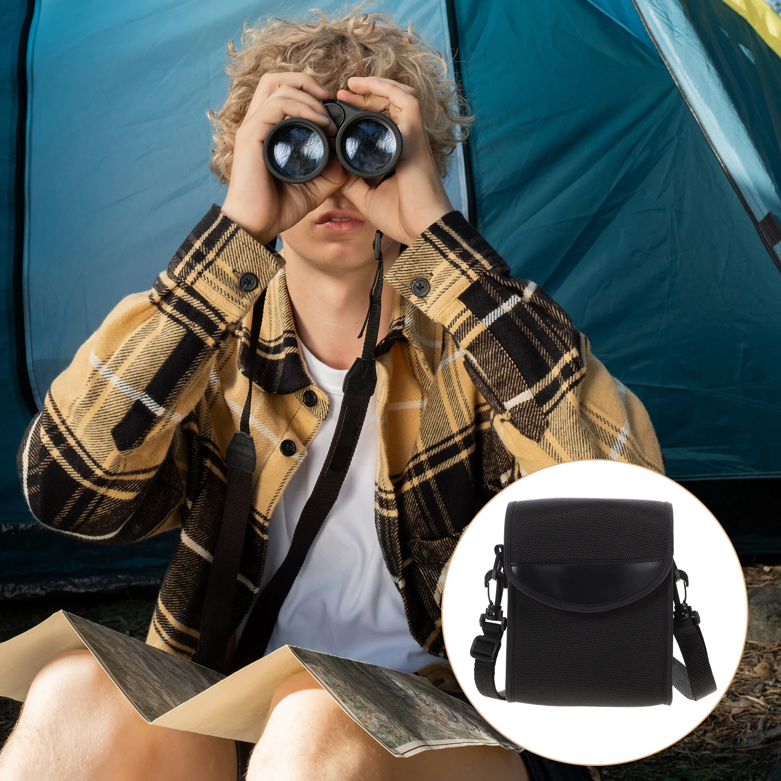 

Fashion Telescope Storage Bag Lightweight Practical Beautiful Simple Pattern Solid Color Travel Organizer Black